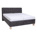 Cama almofadada com colchão e espaço de arrumação VIOLET 160x200 cm cinzento escuro