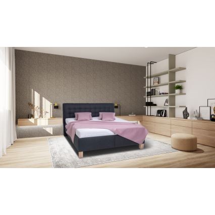 Cama almofadada com colchão e espaço de arrumação VIOLET 180x200 cm antracite