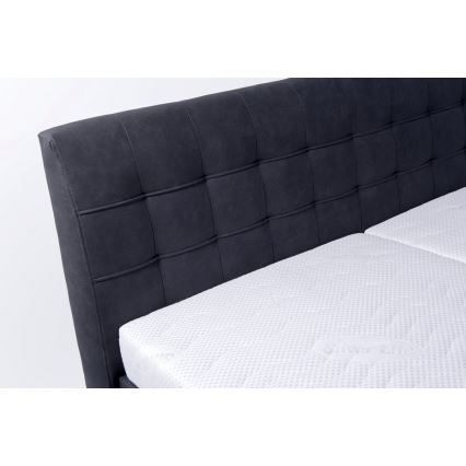 Cama almofadada com colchão e espaço de arrumação VIOLET 180x200 cm antracite