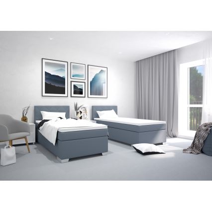 Cama almofadada com colchão IDA 90x200 cm azul