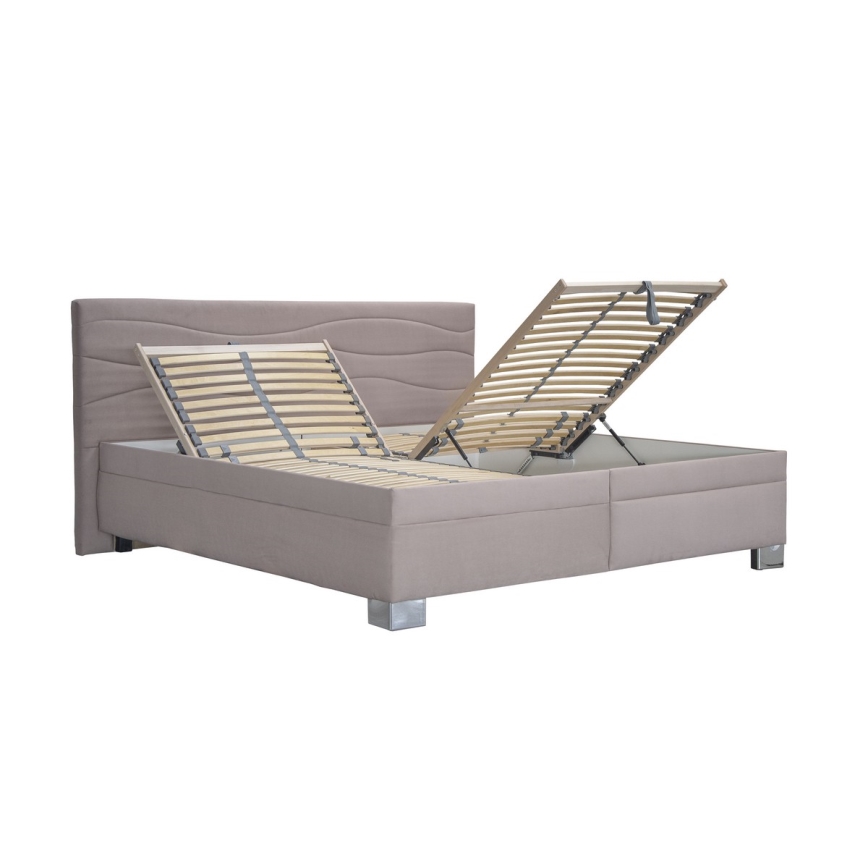 Cama almofadada com colchão WINDSOR 180x200 cm bege