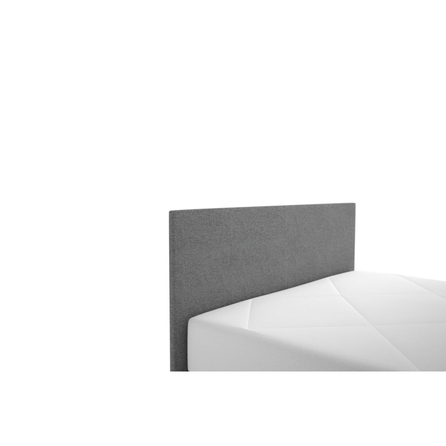 Cama almofadada com espaço de armazenamento e colchão DARIA 120x200 cm cinzento
