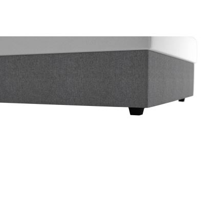 Cama almofadada com espaço de armazenamento e colchão DARIA 120x200 cm cinzento