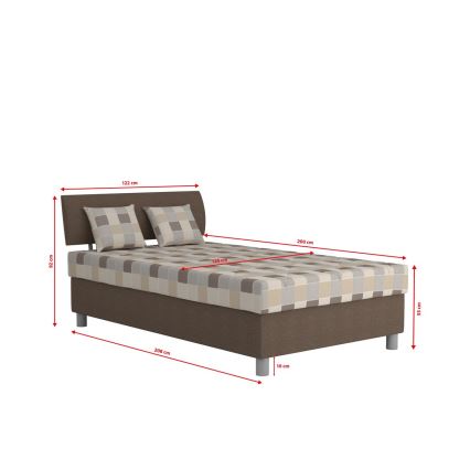 Cama almofadada com espaço de armazenamento e colchão GEORGE 120x200 cm castanho