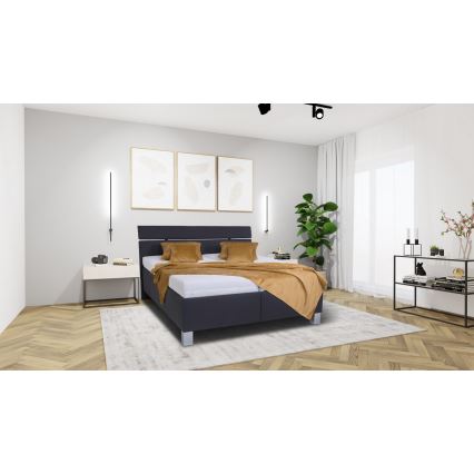 Cama almofadada com espaço de armazenamento sem colchão ALIS 160x200 cm antracite