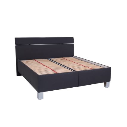 Cama almofadada com espaço de armazenamento sem colchão ALIS 160x200 cm antracite