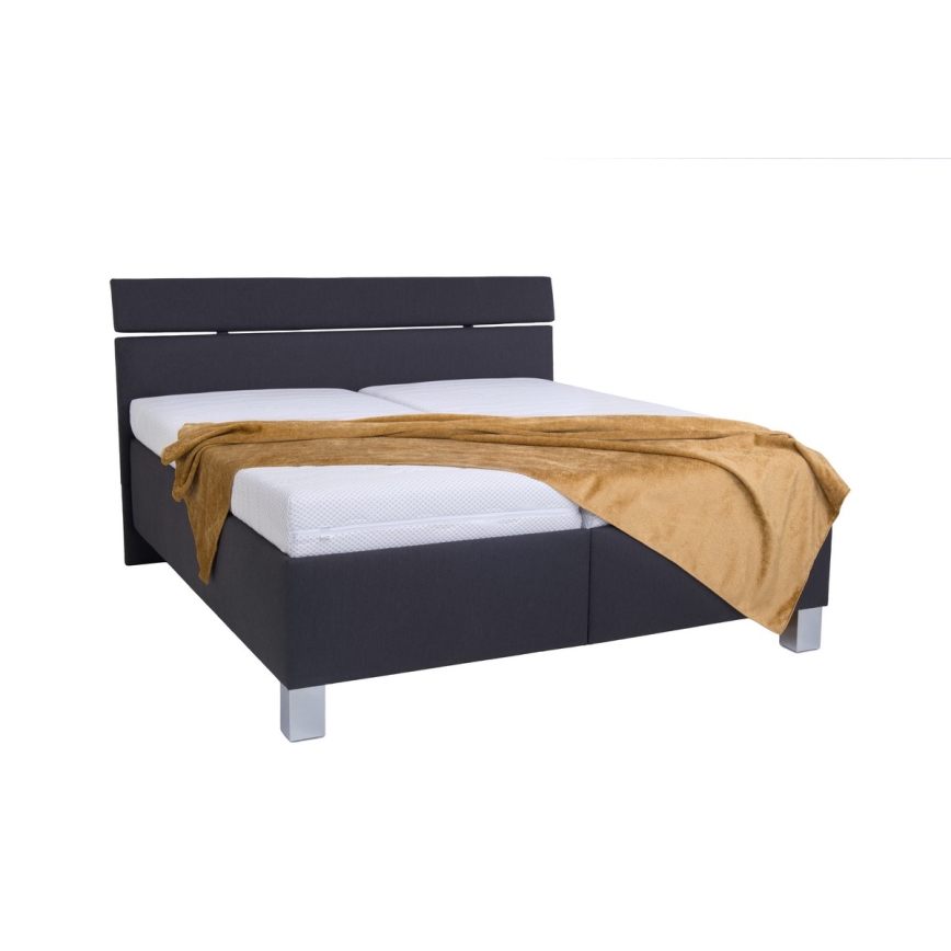 Cama almofadada com espaço de armazenamento sem colchão ALIS 160x200 cm antracite