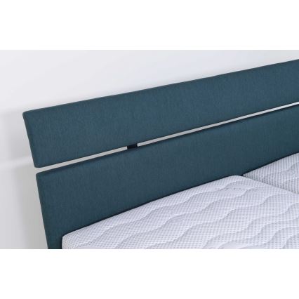 Cama almofadada com espaço de armazenamento sem colchão ALIS 160x200 cm azul-petróleo