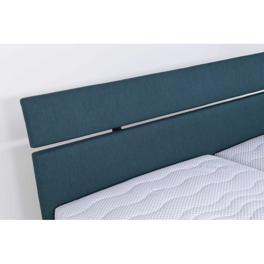 Cama almofadada com espaço de armazenamento sem colchão ALIS 160x200 cm azul-petróleo