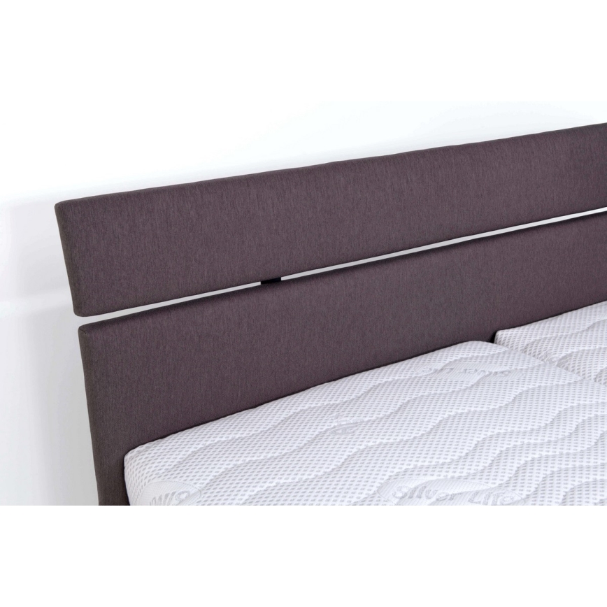 Cama almofadada com espaço de armazenamento sem colchão ALIS 160x200 cm castanho