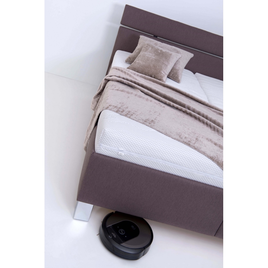 Cama almofadada com espaço de armazenamento sem colchão ALIS 160x200 cm castanho