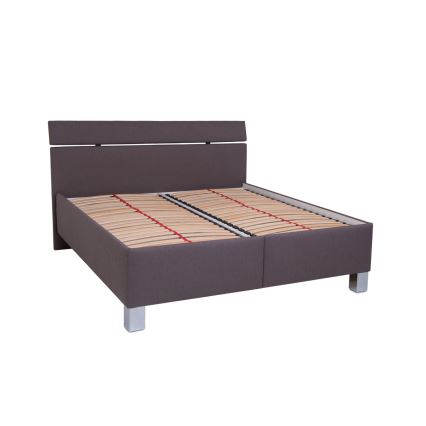 Cama almofadada com espaço de armazenamento sem colchão ALIS 160x200 cm castanho