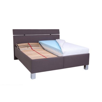 Cama almofadada com espaço de armazenamento sem colchão ALIS 160x200 cm castanho