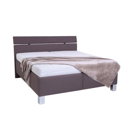 Cama almofadada com espaço de armazenamento sem colchão ALIS 160x200 cm castanho