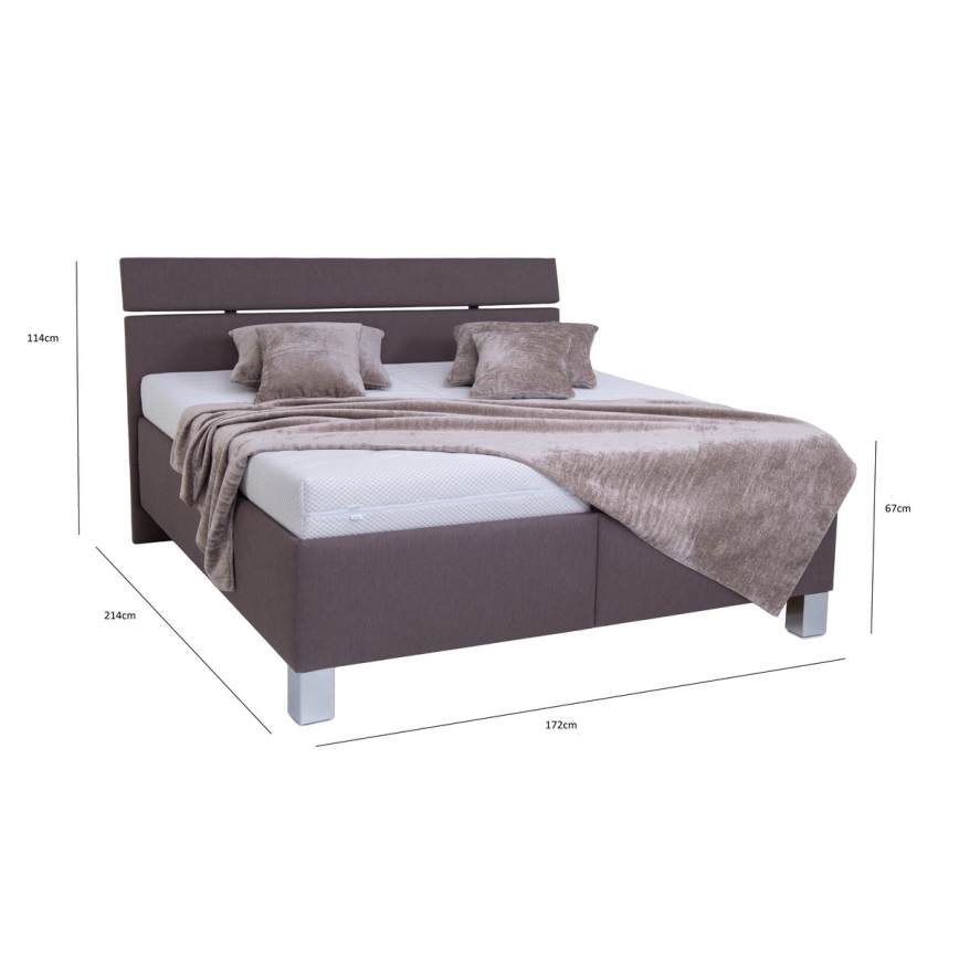 Cama almofadada com espaço de armazenamento sem colchão ALIS 160x200 cm castanho