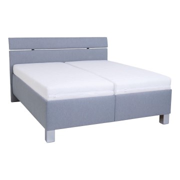 Cama almofadada com espaço de armazenamento sem colchão ALIS 160x200 cm cinzento claro