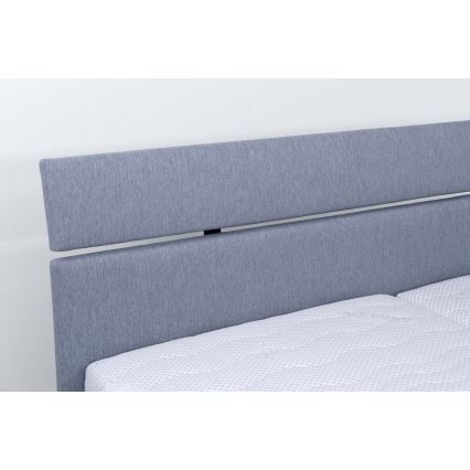Cama almofadada com espaço de armazenamento sem colchão ALIS 160x200 cm cinzento claro