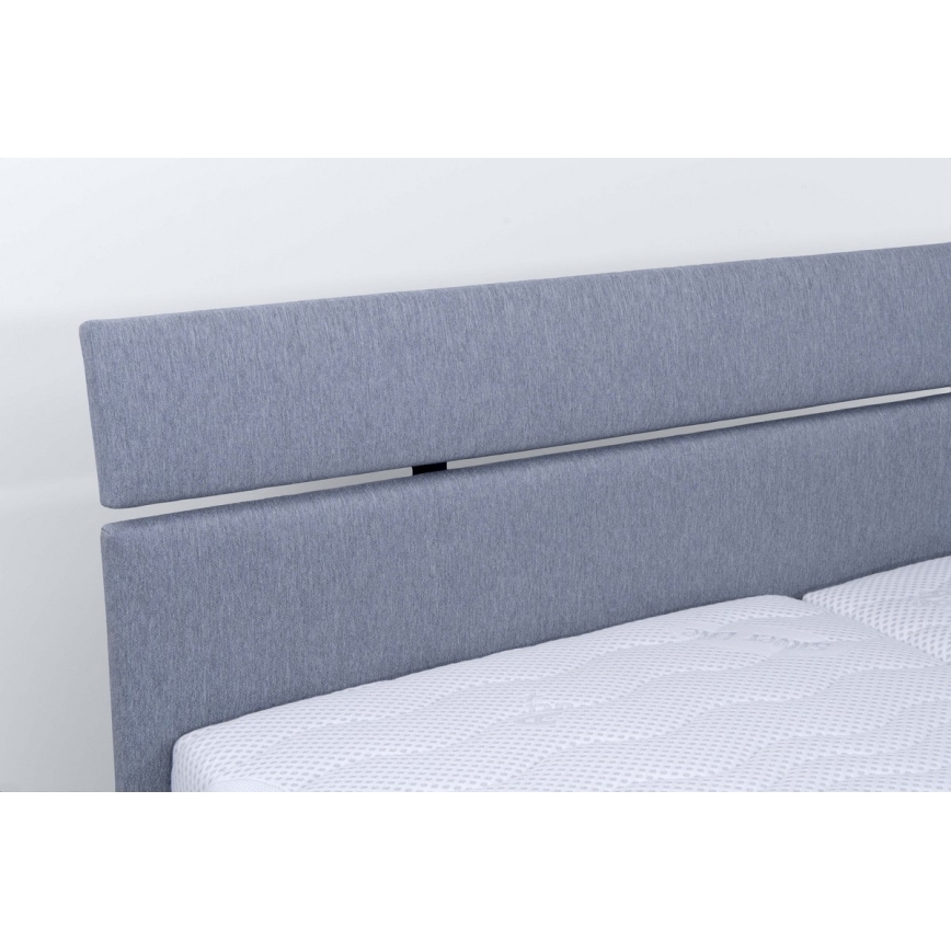 Cama almofadada com espaço de armazenamento sem colchão ALIS 160x200 cm cinzento claro