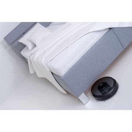 Cama almofadada com espaço de armazenamento sem colchão ALIS 160x200 cm cinzento claro
