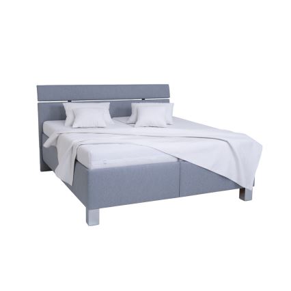 Cama almofadada com espaço de armazenamento sem colchão ALIS 160x200 cm cinzento claro