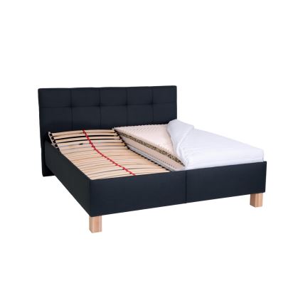Cama almofadada com espaço de armazenamento sem colchão MARIA 160x200 cm antracite