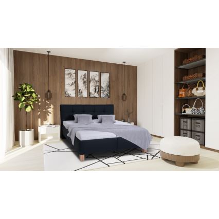 Cama almofadada com espaço de armazenamento sem colchão MARIA 180x200 cm antracite