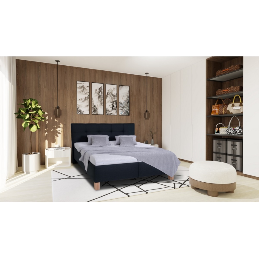 Cama almofadada com espaço de armazenamento sem colchão MARIA 180x200 cm antracite