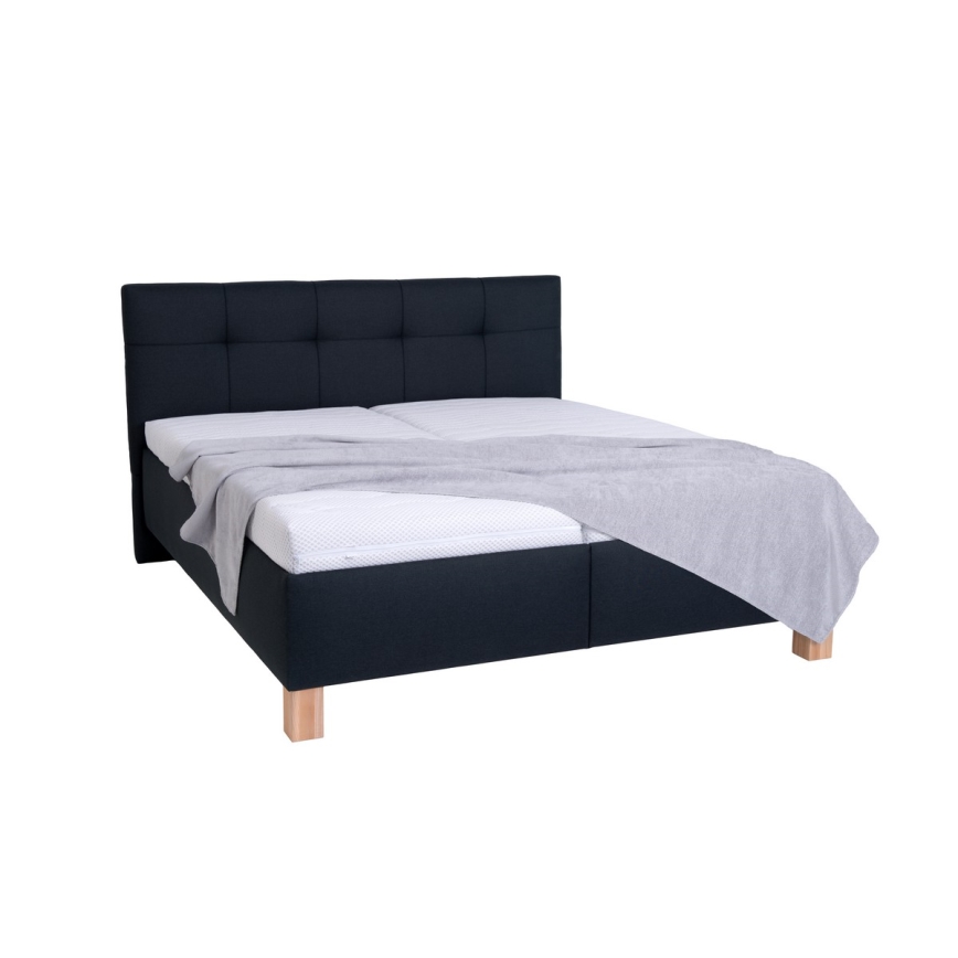 Cama almofadada com espaço de armazenamento sem colchão MARIA 180x200 cm antracite
