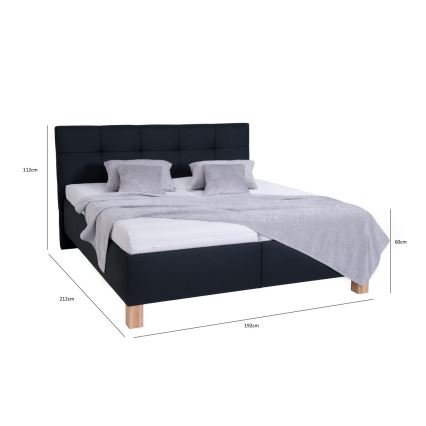 Cama almofadada com espaço de armazenamento sem colchão MARIA 180x200 cm antracite