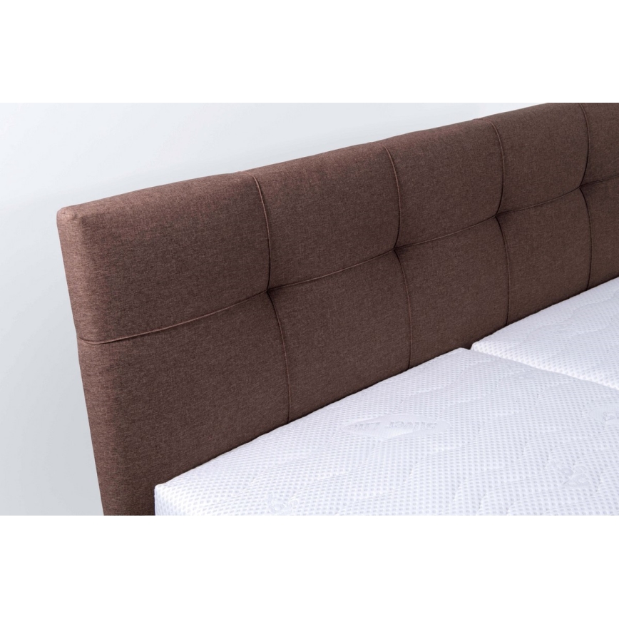 Cama almofadada com espaço de armazenamento sem colchão MARIA 180x200 cm castanho