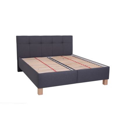 Cama almofadada com espaço de armazenamento sem colchão MARIA 180x200 cm cinzento