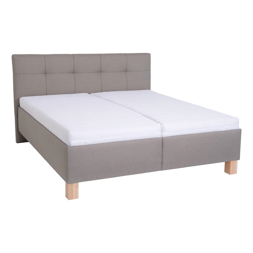 Cama almofadada com espaço de armazenamento sem colchão MARIA 180x200 cm taupe