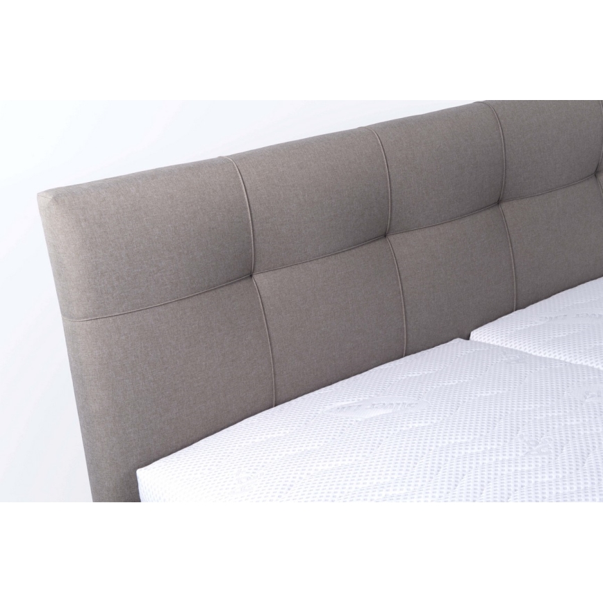 Cama almofadada com espaço de armazenamento sem colchão MARIA 180x200 cm taupe