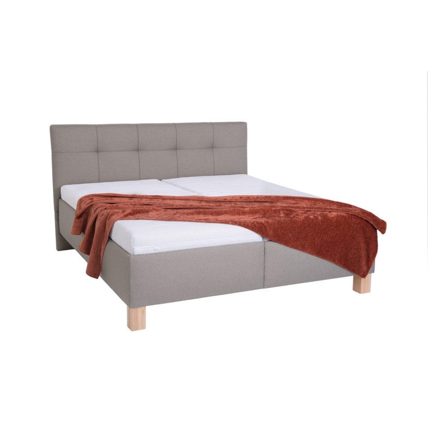Cama almofadada com espaço de armazenamento sem colchão MARIA 180x200 cm taupe