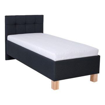 Cama almofadada com espaço de armazenamento sem colchão MARIA ONE 90x200 cm antracite