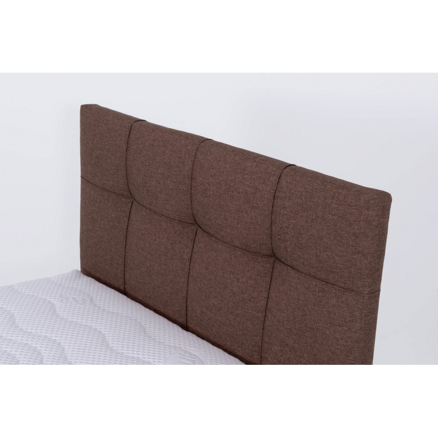 Cama almofadada com espaço de armazenamento sem colchão MARIA ONE 90x200 cm castanho