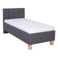 Cama almofadada com espaço de armazenamento sem colchão MARIA ONE 90x200 cm cinzento