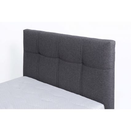 Cama almofadada com espaço de armazenamento sem colchão MARIA ONE 90x200 cm cinzento