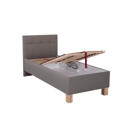 Cama almofadada com espaço de armazenamento sem colchão MARIA ONE 90x200 cm taupe