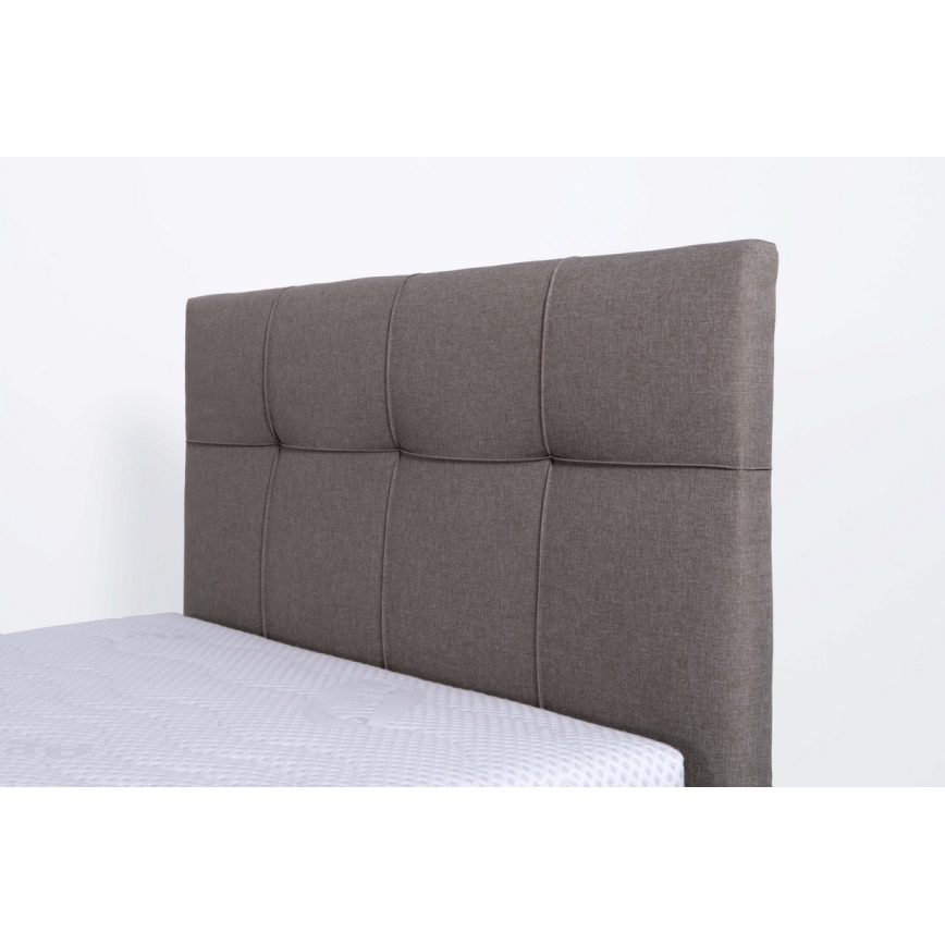 Cama almofadada com espaço de armazenamento sem colchão MARIA ONE 90x200 cm taupe