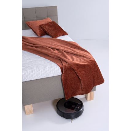 Cama almofadada com espaço de armazenamento sem colchão MARIA ONE 90x200 cm taupe