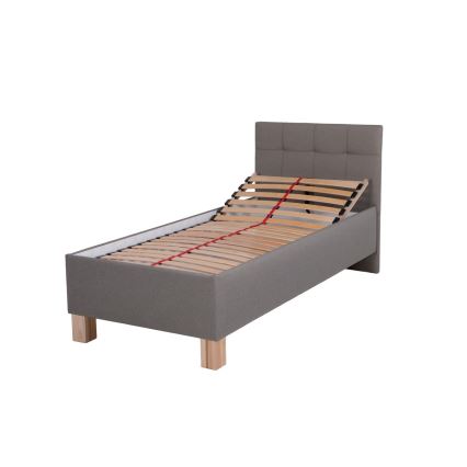 Cama almofadada com espaço de armazenamento sem colchão MARIA ONE 90x200 cm taupe