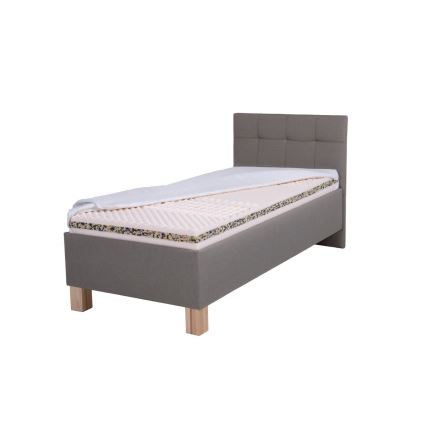 Cama almofadada com espaço de armazenamento sem colchão MARIA ONE 90x200 cm taupe