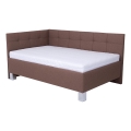 Cama almofadada com espaço de armazenamento sem colchão MARIA PETITE 120x200 cm castanho