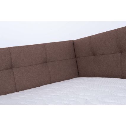 Cama almofadada com espaço de armazenamento sem colchão MARIA PETITE 120x200 cm castanho