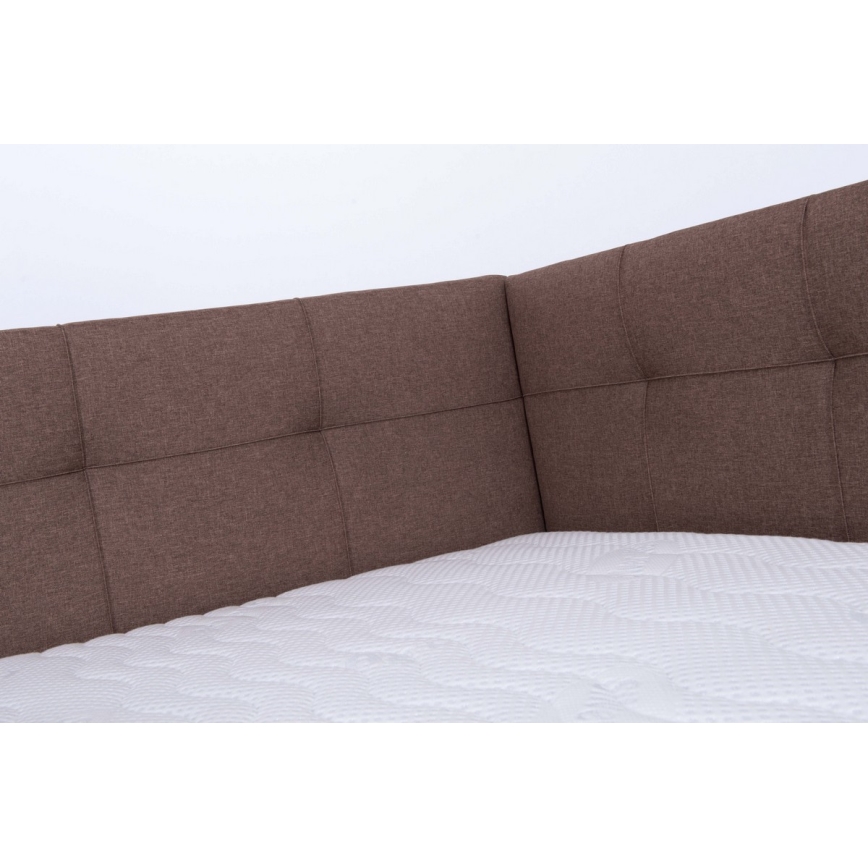 Cama almofadada com espaço de armazenamento sem colchão MARIA PETITE 120x200 cm castanho