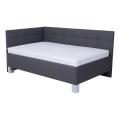 Cama almofadada com espaço de armazenamento sem colchão MARIA PETITE 120x200 cm cinzento