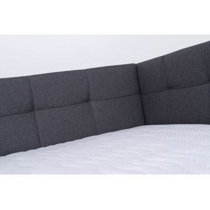 Cama almofadada com espaço de armazenamento sem colchão MARIA PETITE 120x200 cm cinzento