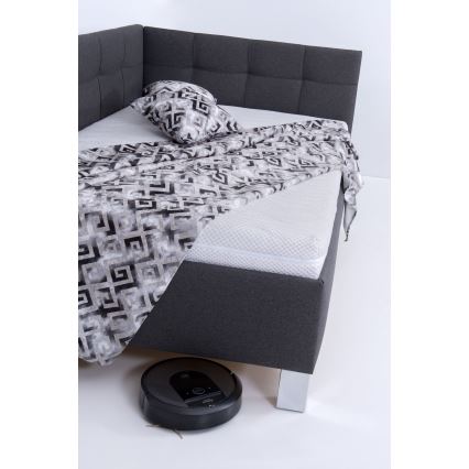 Cama almofadada com espaço de armazenamento sem colchão MARIA PETITE 120x200 cm cinzento