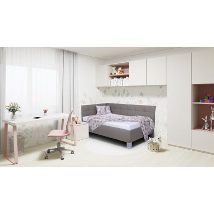 Cama almofadada com espaço de armazenamento sem colchão MARIA PETITE 120x200 cm taupe